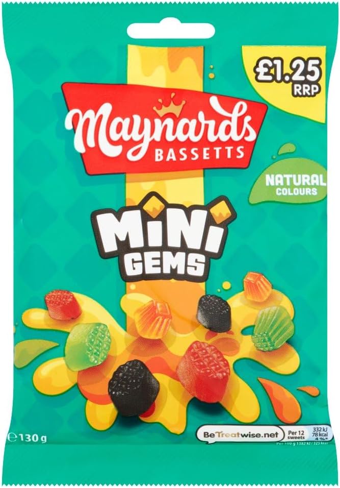 Maynards Bassetts Sweet Bags 10 x 130g (Mini Gems)