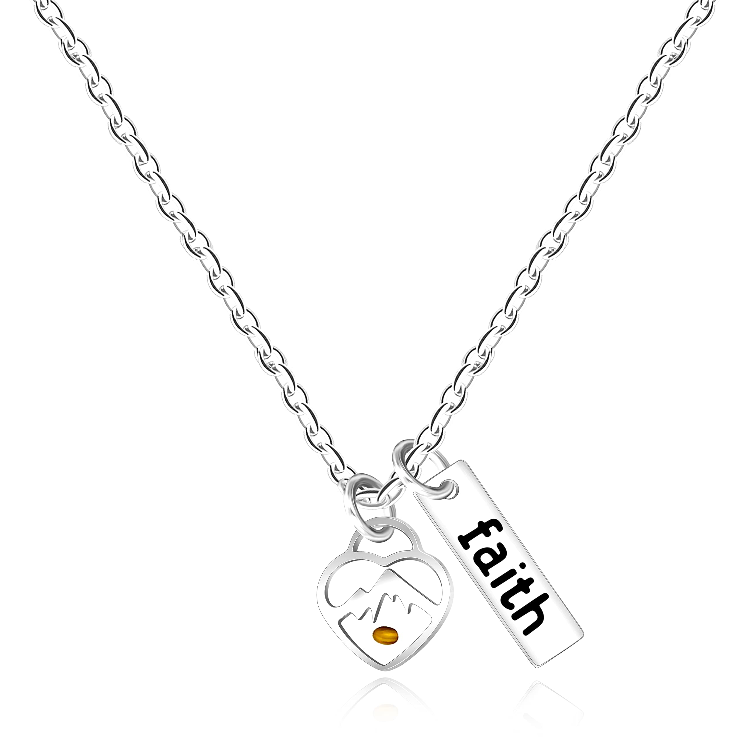 JewelryWe Collana Con Seme Di Senape Dorata, Ciondolo Cristiano In Acciaio Inossidabile, Gioiello Religioso Con Sacchetto Di Velluto, Regalo Per Donne