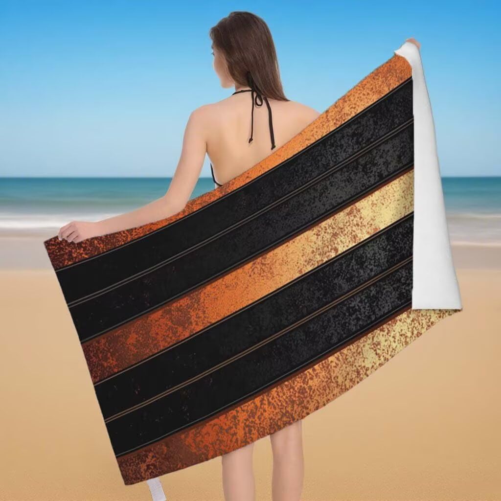 Telo Mare XXL 220x100cm/35x70cm, 2 Set Telo Mare Microfibra Semplicità Asciugamano Palestra Uomo, Antisabbia, Leggero, Asciugatura Rapida, Teli da Spiaggia Grandi Accessori per Camping Natation F-46