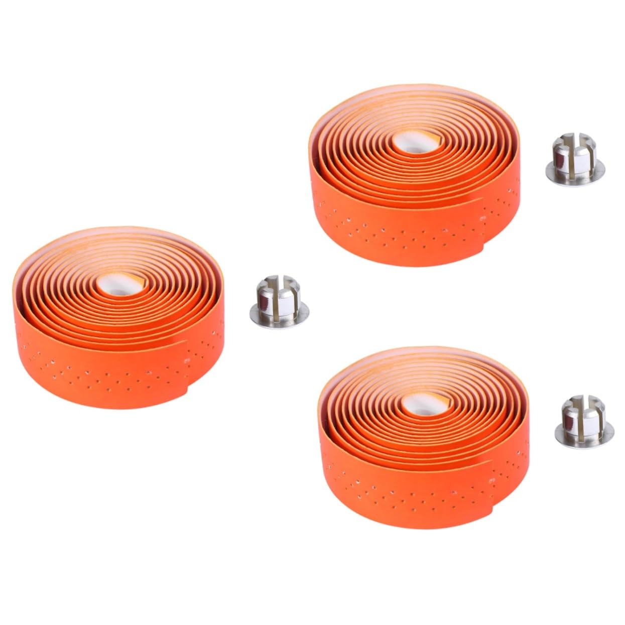BESPORTBLE 3sets Nastro Manubrio Pu Con Assorbimento Shock Fascia Per Manubrio Per Bici Da Corsa e Mountain Bike Arancione Design Antiscivolo e Installazione Facile