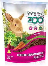 RAÇÃO MEGAZOO EXTRUSADA COELHOS ORNAMENTAIS FILHOTE 500G