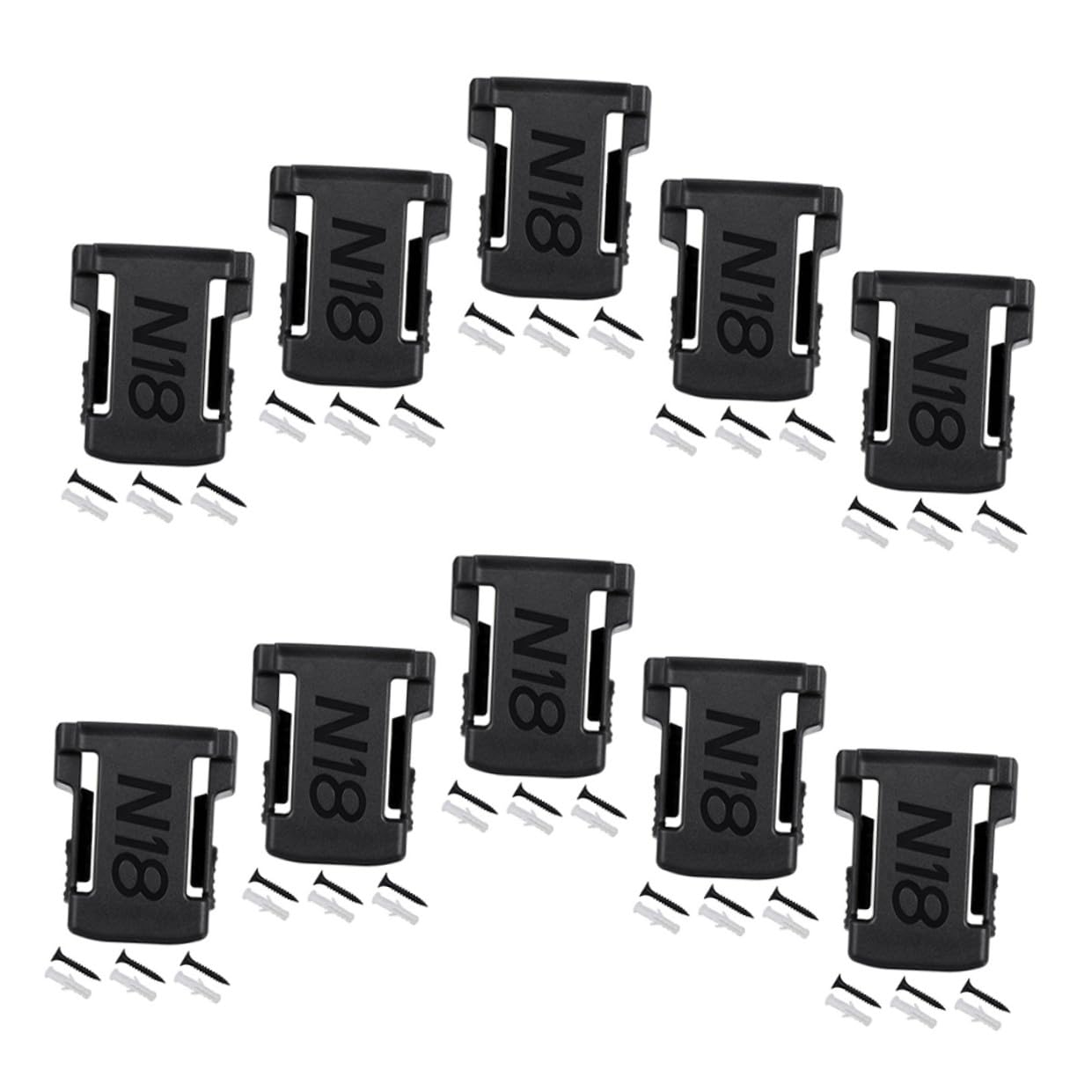 10 Pezzi Rigidi Per Batterie Al Per Batterie Per Batterie Compatibile Abs Nero