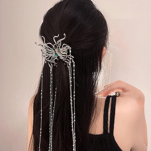 Miniatura 2 de Wiwpar Pinzas de mariposa largas con borla para el cabello pasadores decorativos brillantes para el cabello accesorios de cabello para mujeres niñas