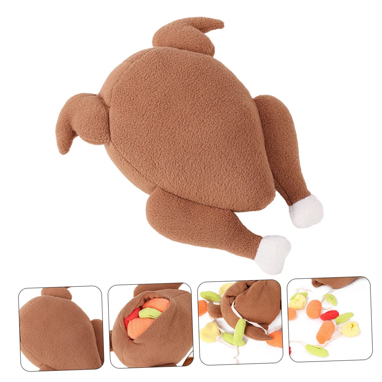 YARNOW 2 Piezas Juguetes Peluche para Mascotas Juguete para Masticar Mascotas Juguete Pollo Acción Gracias Juguetes Pollo para Pollitos Cachorro Comida Forro Polar