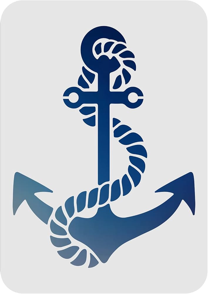 Amazon.com : FINGERINSPIRE Anchor Stencil Template 8.3x11.7 inch Nautical Theme Painting Stencil Plastic Anchor Rope Pattern Stencil Reusable Ocean Theme Stencil for Create DIY Anchor Crafts Wood Wall Decor : Arts, Crafts