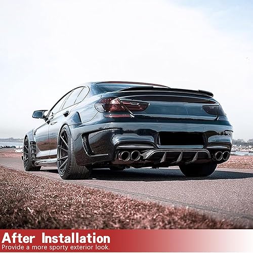 Miniatura 2 de Difusor trasero de fibra de carbono compatible con BMW Serie 6 2013-2018 F06 F12 F13 640i 650i M Sport M6 Cubierta de parachoques de borde inferior