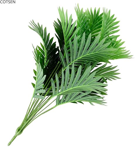 Miniatura 3 de COTSEN Palmera artificial areca de 30 pulgadas, plantas artificiales 2 piezas de palmera falsa de imitación de gran tamaño plantas de palmera areca