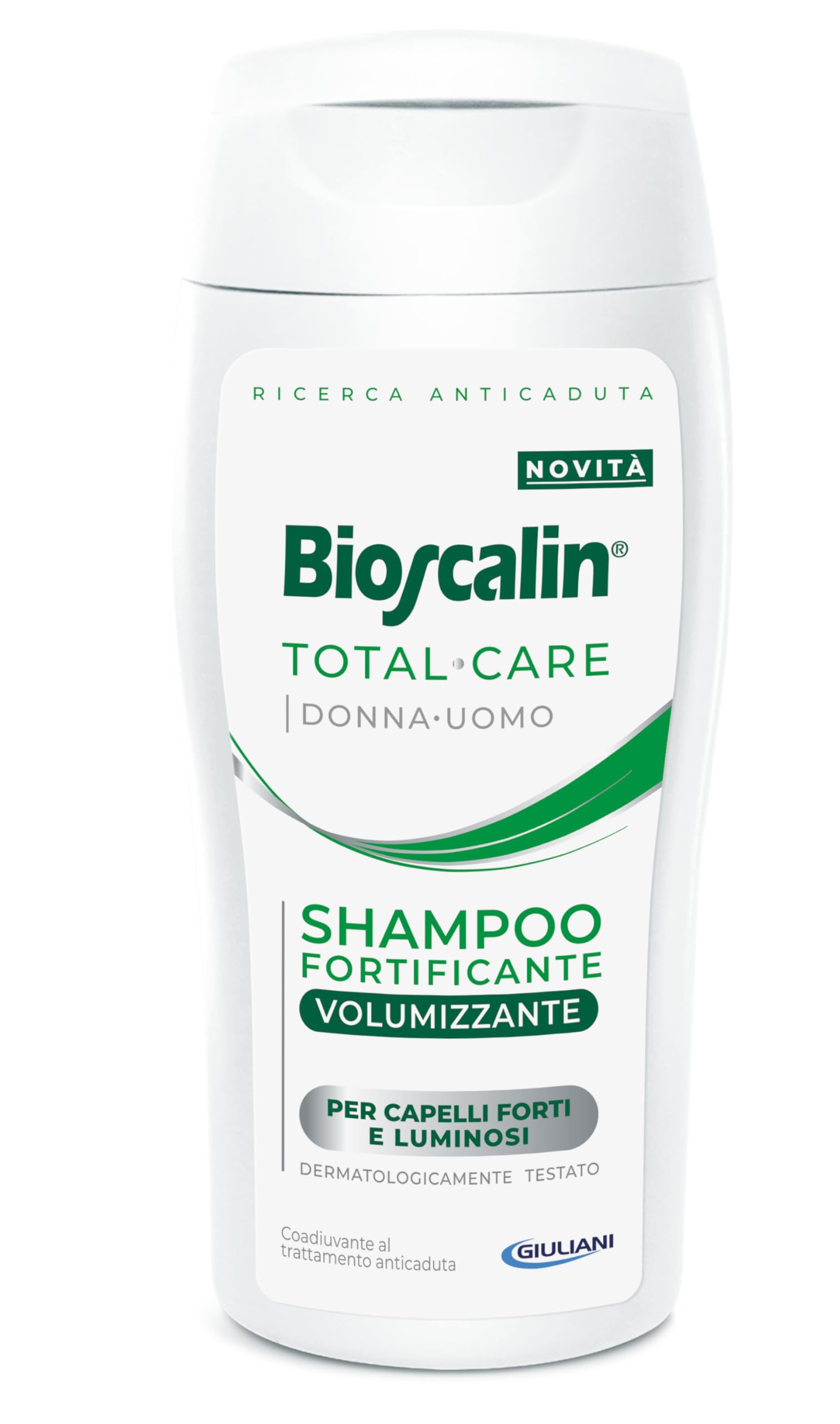 Bioscalin TOTAL•CARE Shampoo Fortificante e Volumizzante, Favorisce il Benessere dei Capelli e del Cuoio Capelluto per Donna e Uomo, Uso Quotidiano, 200ml