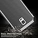 BENTOBEN Galaxy Note 4 Case, Note 4 Case, 2 in 1 Hybrid Hard PC Soft TPU Bumper Carbon Fiber Texture Shockproof Protective Case for Samsung Galaxy Note 4, Gray/Black