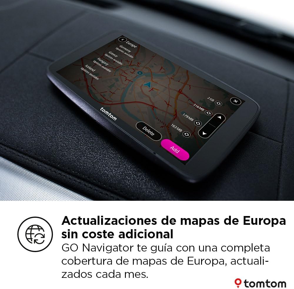 TomTom GPS GO Navigator,Pantalla de 7″, info tráfico en Tiempo Real, Prueba de 12 Meses de alertas de radares de tráfico, mapas Europa, actualiz. Wi-Fi, Servicios Premium, Soporte magnético 5