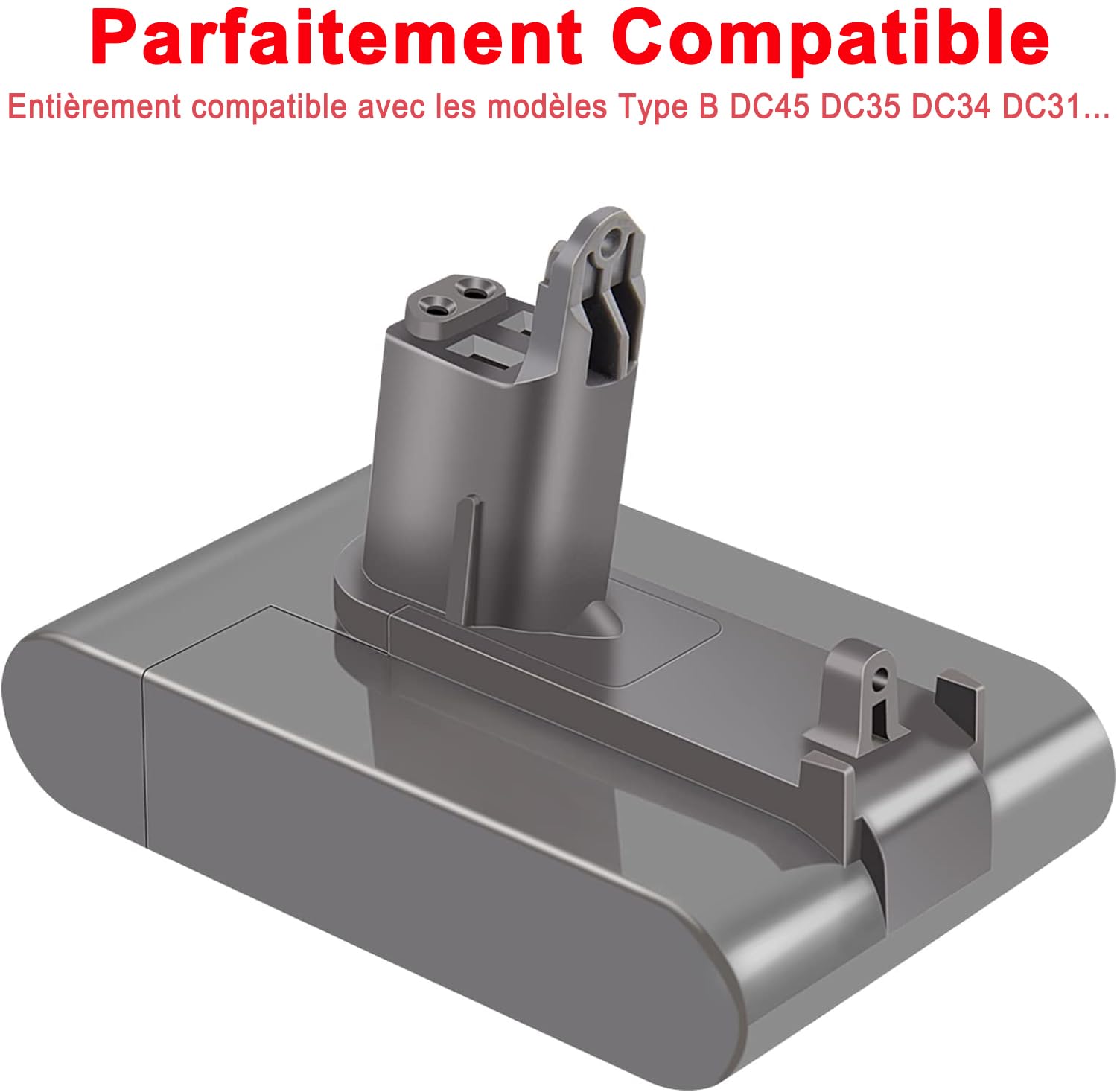 KUNLUN Replacement Batterie pour Dyson DC45 Type B 22.2V Li-ION Batterie de Remplacement DC35 DC45 Aspirateur Main Batterie DC43H DC34 DC31 DC44 17083-04 917083-01 17083-2811 18172-01-04 (Pas Type A)