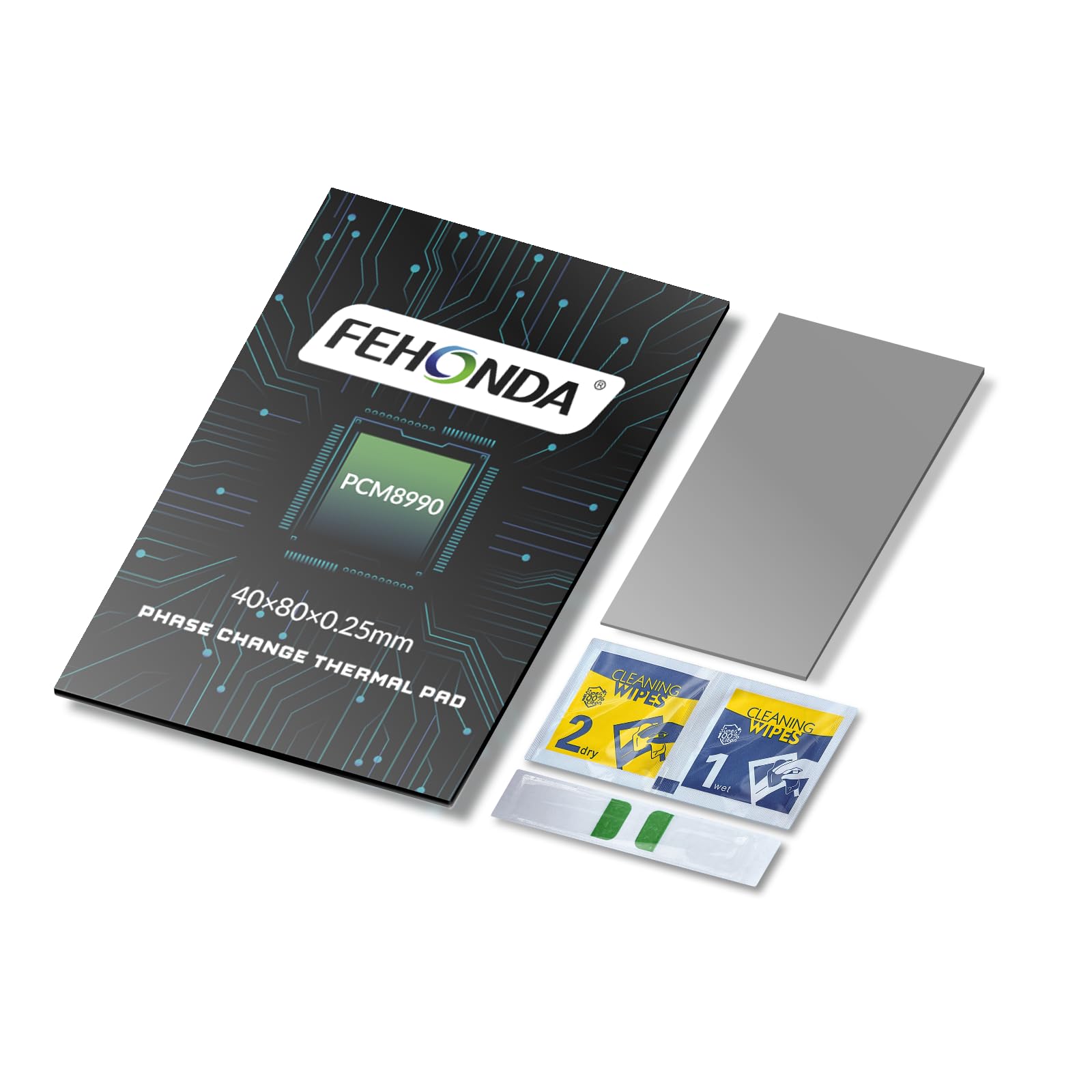 Almohadilla térmica de cambio de fase 7950 de 40 x 80 x 0,25 mm, 8,5 W/mK, almohadilla térmica fácil de despegar, almohadillas térmicas autoadhesivas GPU para CPU/PS4/PS5/PC/RAM/portátil/SSD