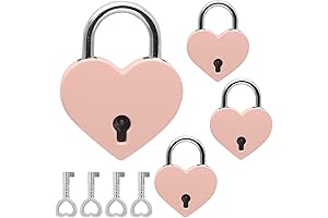 Jiozermi 4 Pink Padlocks for Heartfelt Security