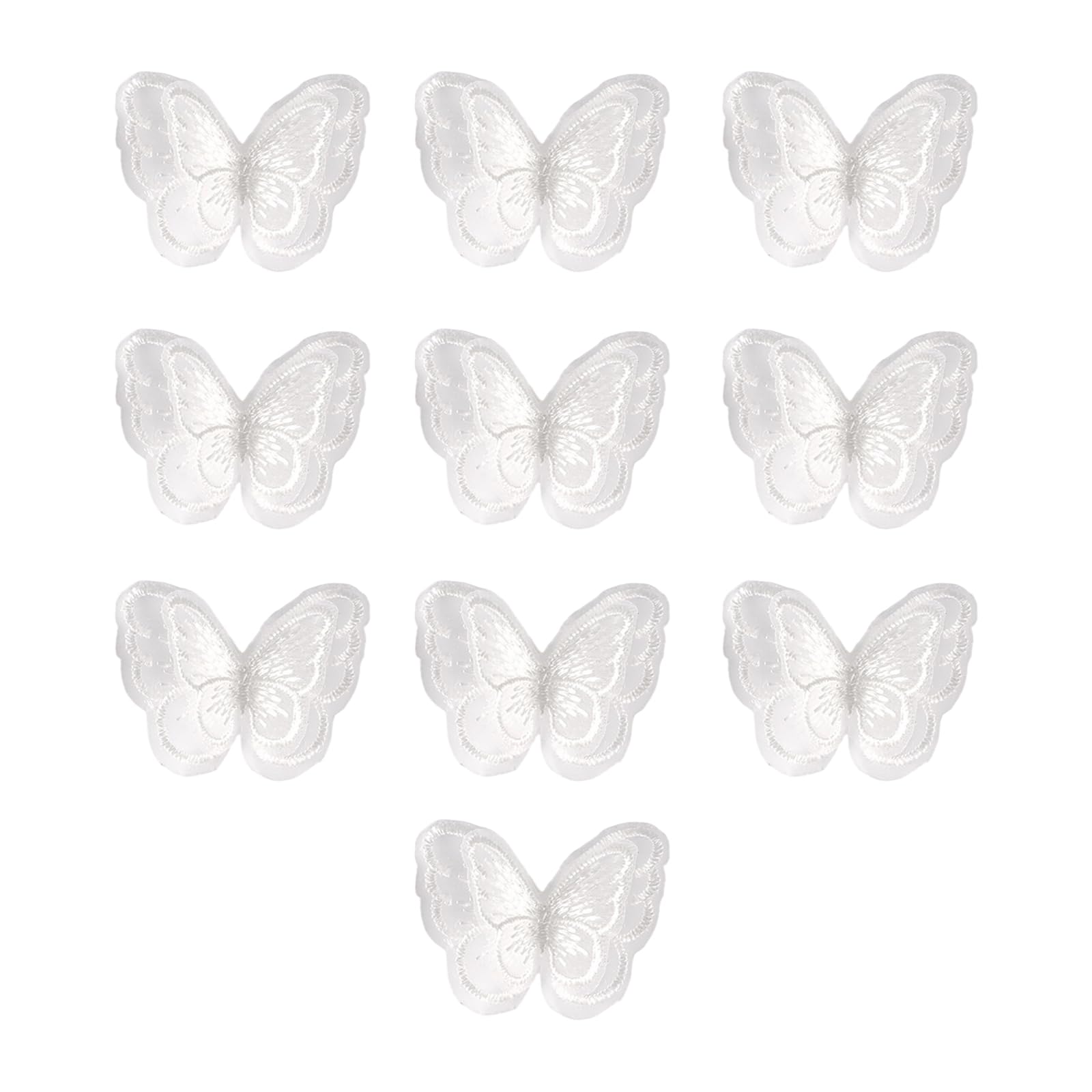 HGENAHGTF 10Pieces Butterfly Appliques Embroidery Sew on Patches for Sewing Craft Wedding Dress Clothing Embellishment Sew on Applique Patches
