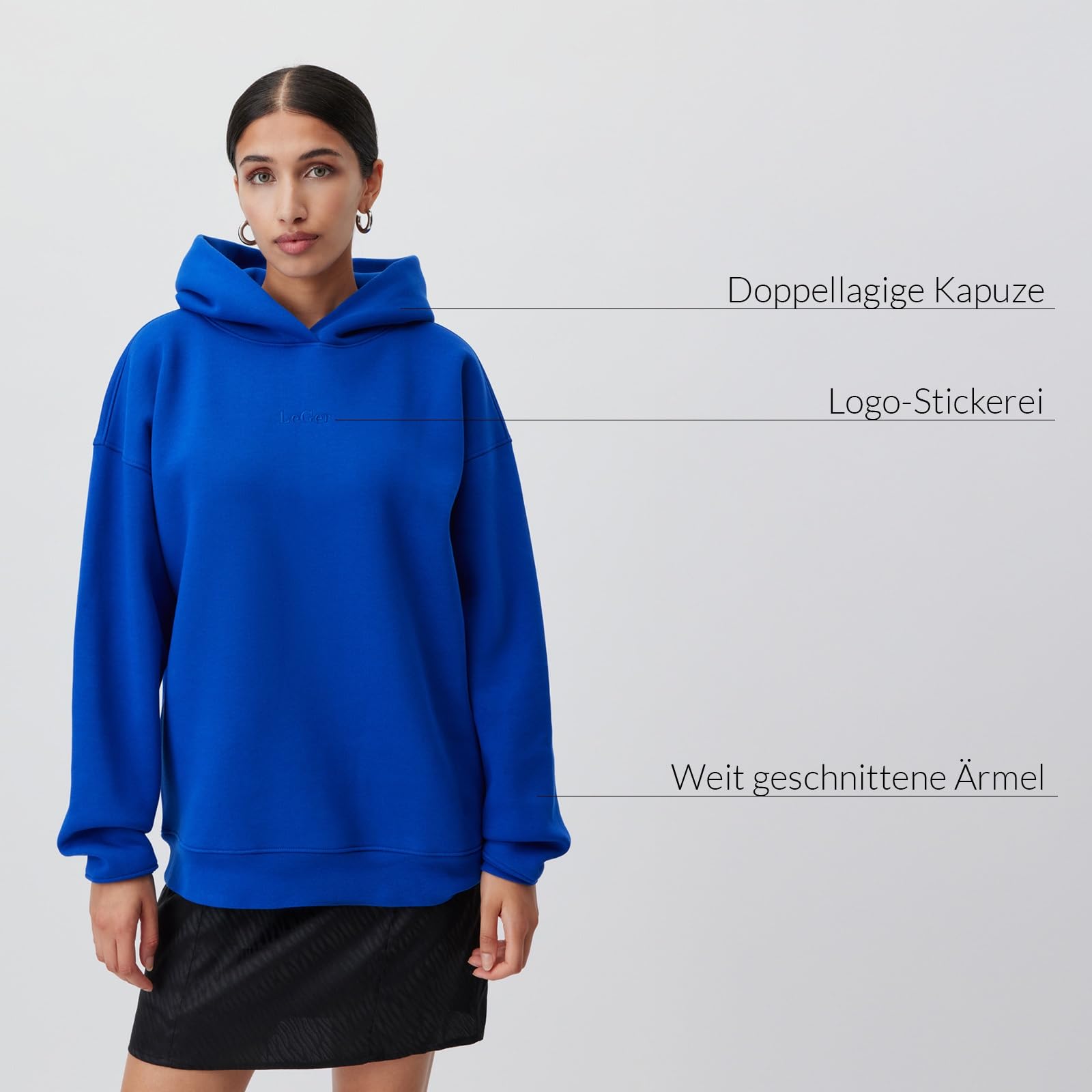LeGer Abby Hoodie - Pullover Damen mit Kapuze - Oversized-Passform - Sweater aus Baumwolle - Mode für Damen - by Lena Gercke - Gr. 34-44