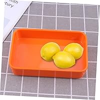 Vista 4 de Bandeja de utensilios Bandeja rectangular Plato de barbacoa de plástico Plato de olla caliente Vajilla Restaurante Hogar Buffet (naranja) Pallet