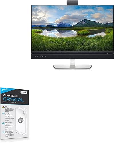 BoxWave - Protector de pantalla compatible con el monitor de videoconferencia Dell 24 (C2422HE), ClearTouch Crystal (paquete de 2), película HD,