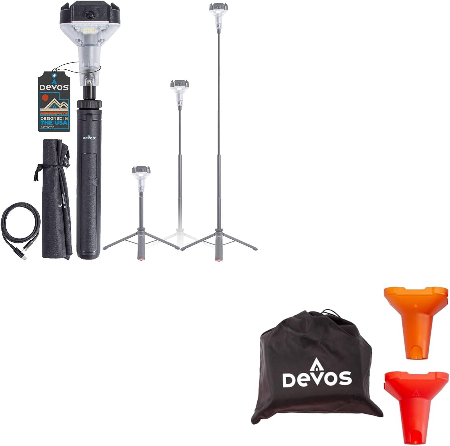 Devos Outdoor LIGHTRANGER 800 Mini Telescoping Camp Light Bundle with 800 Filter KIt