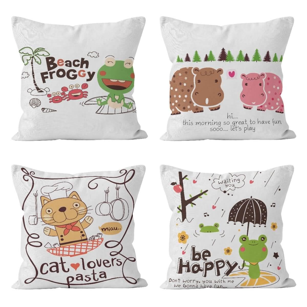 Taie d'oreiller One Piece pour décorer la chambre enfant | Lot de 4 housses