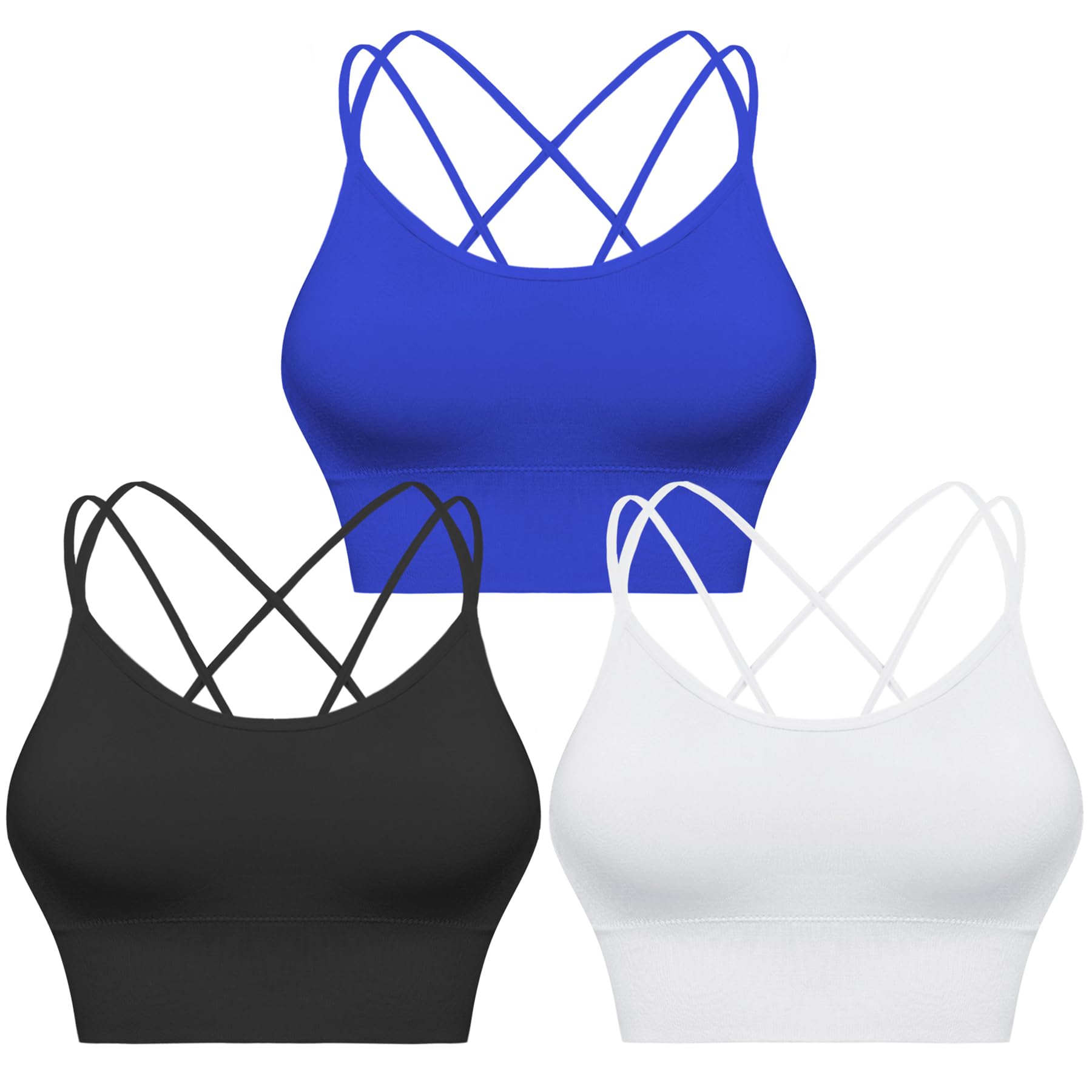 Sykooria Reggiseno Sportivo Donna Top Reggiseno Donna Senza Ferretto con Imbottito Top Donna Fitness Supporto Bustino per Yoga Running S-XL