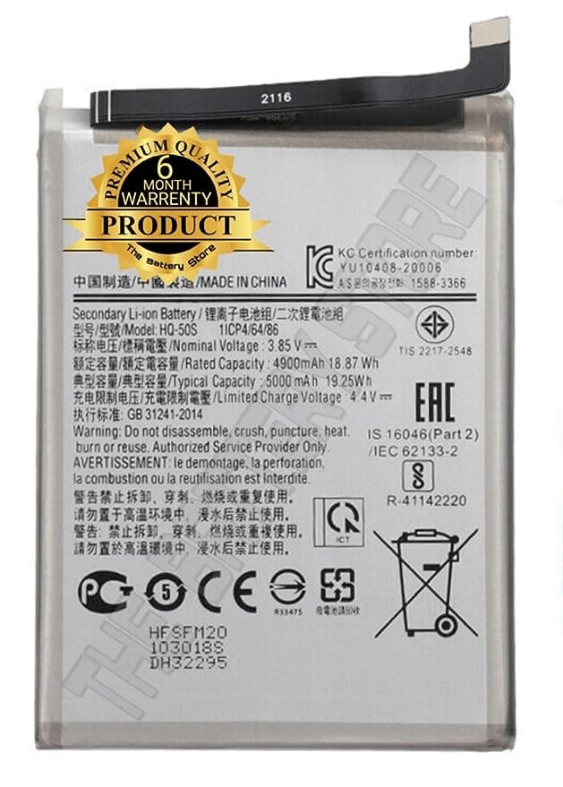 Image of Original HQ-50S Battery for Samsung A03, A03S, F02S, A02S, M02S, M02S, M025, A025F Battery 6 Months Warranty ***(Y0000097)