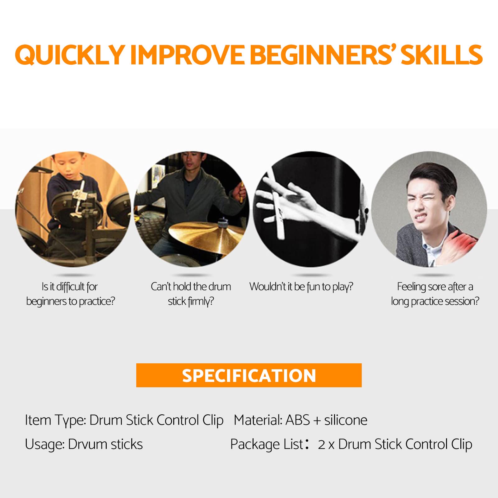 Agner AGN-HMT Bacchette Per Batteria Heavy Metal Hickory - Foto 6