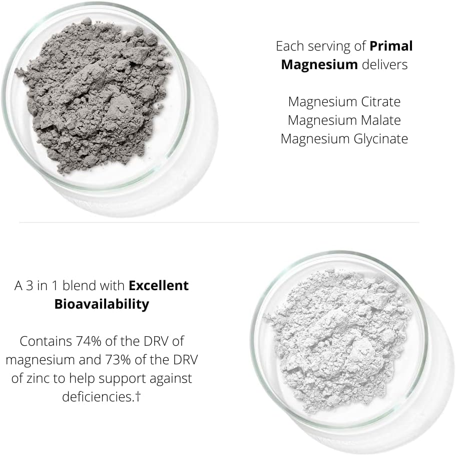 Magnesium Supplement Complex 310mg by Primal Harvest with Magnesium Glycinate, Citrate, Malate, and Zinc 120 Capsules : Health & Household