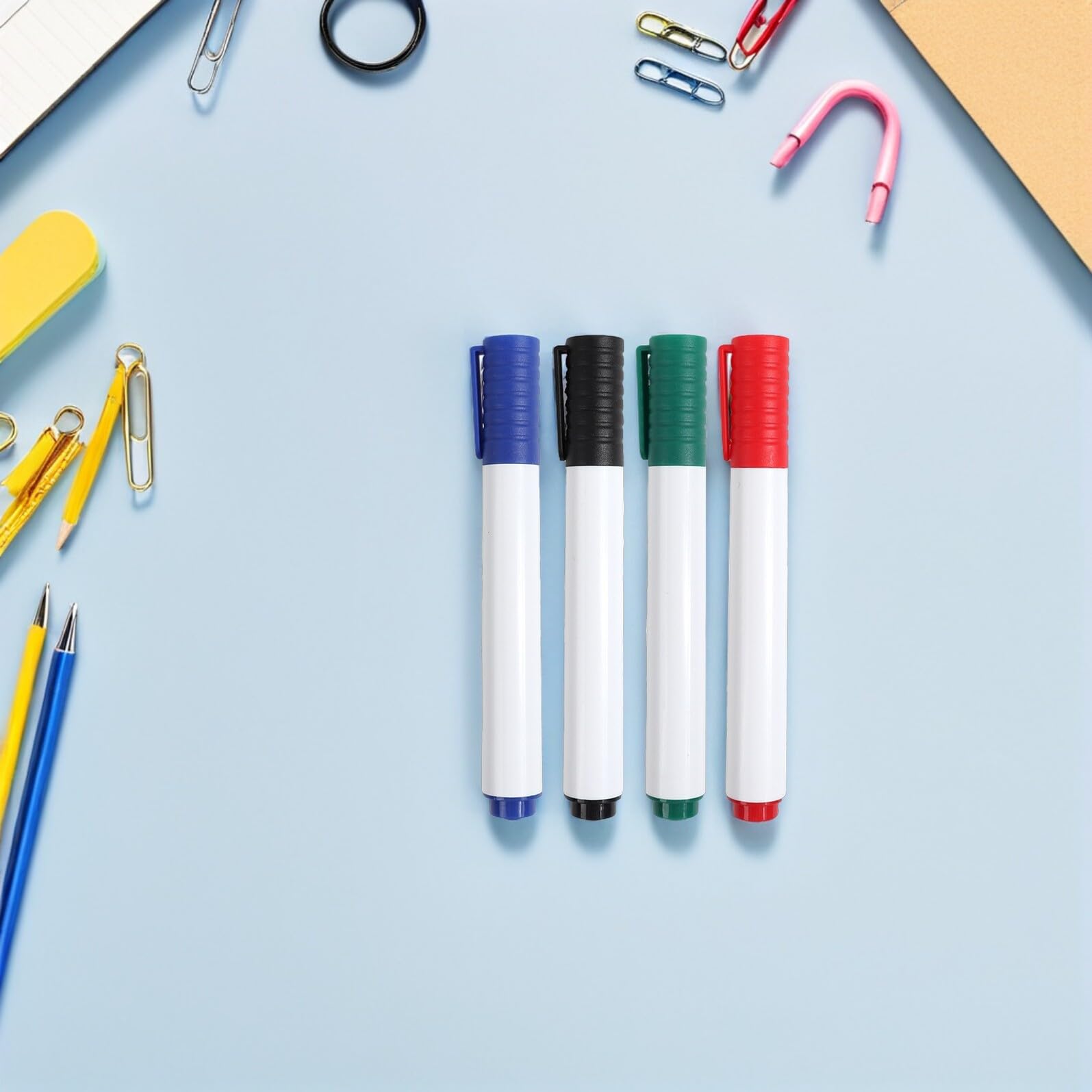 SHERCHPRY 24 Pennarelli Cancellabili per Lavagna Bianca a Gesso Liquido, Set 4 Colori (nero, Rosso, Blu, Verde) 6 Pezzi Ciascuno, Asciugatura Rapida per Vetro, Menu, Aula e
