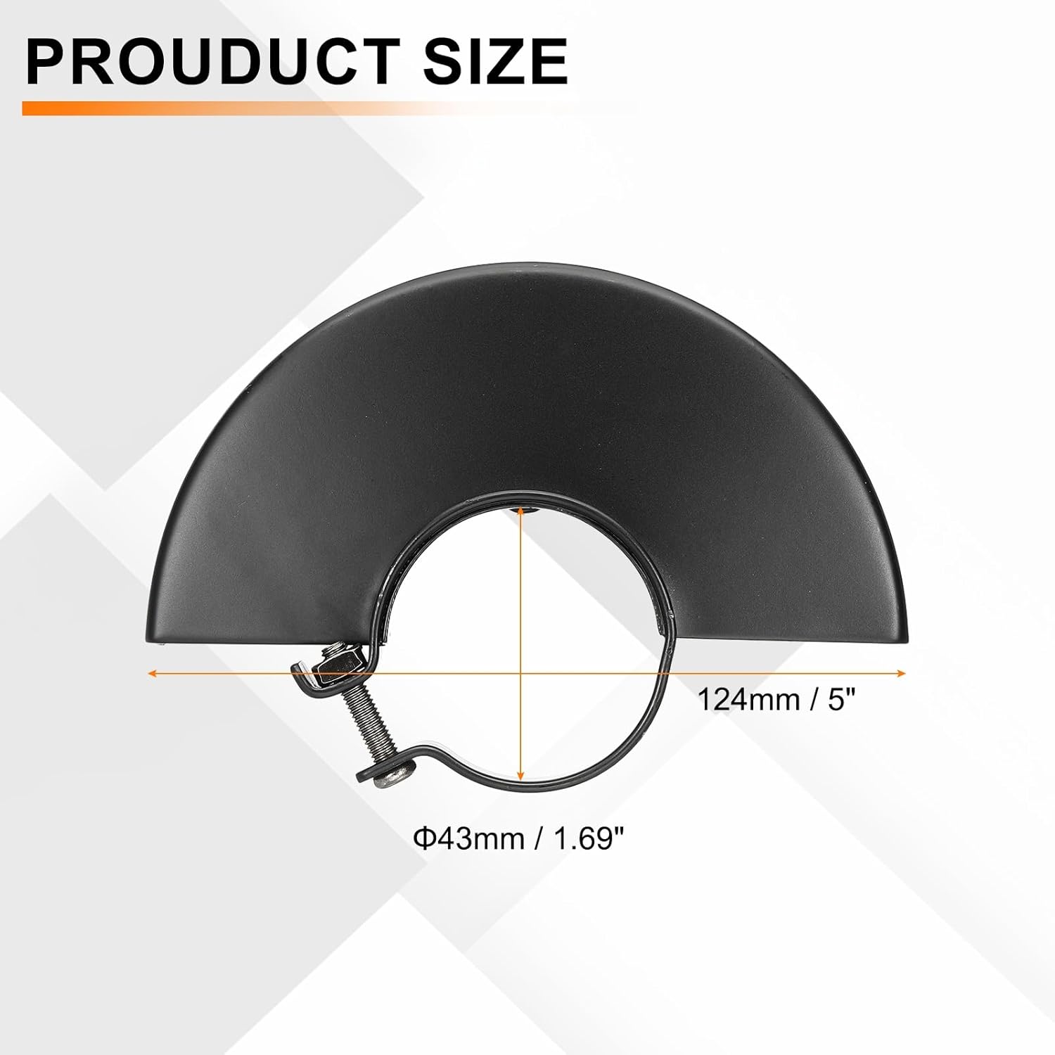 PATIKIL Angle Grinder Guard 5" (124mm) 1.69" Dia, Metal Adjustable Angle Grinder Safety Guard Wheel Disc Blades Protective Cover Shield Replacement, Black