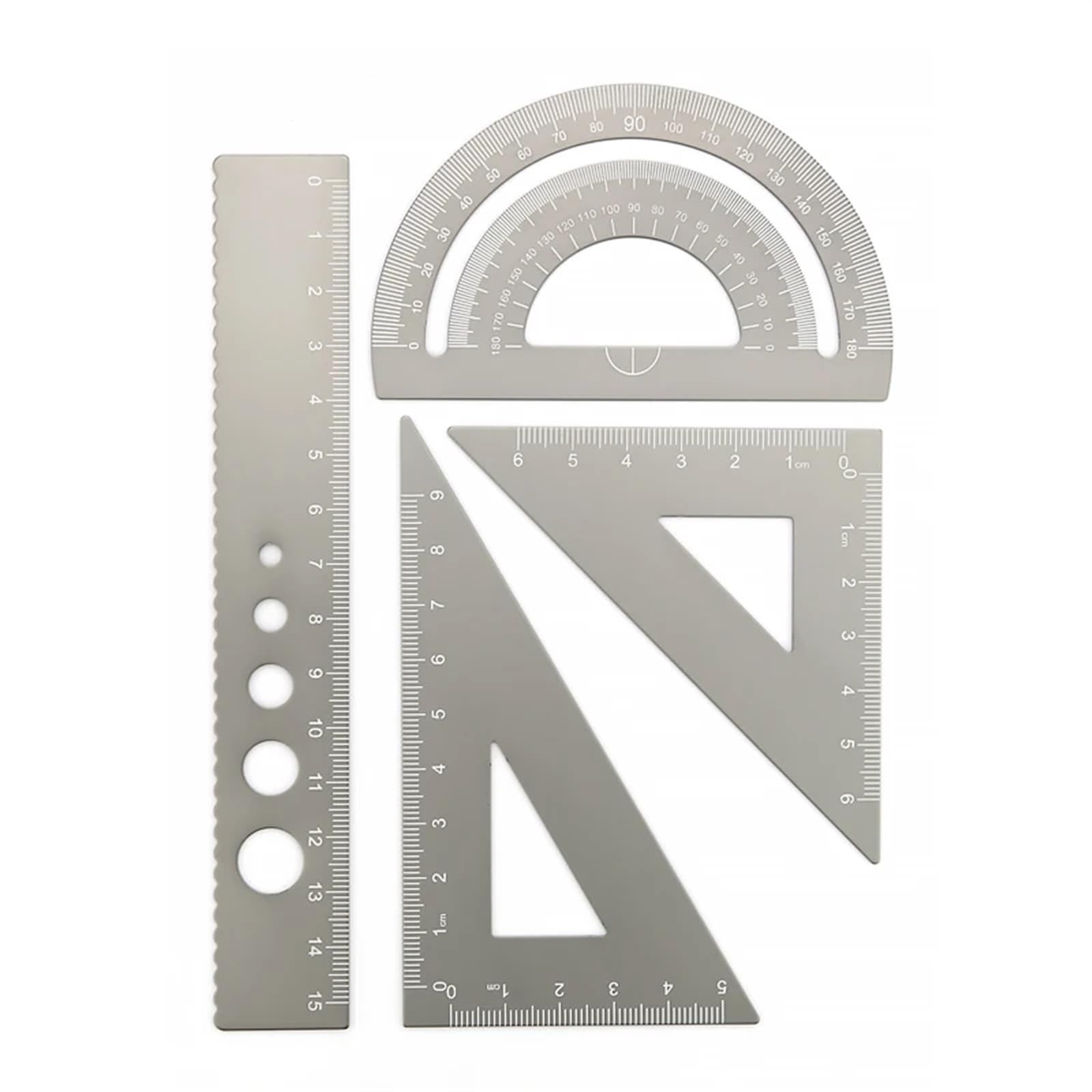 Ensemble d'outils de mesure multifonctionnels ERICAT avec équerre métallique et règle d'angle