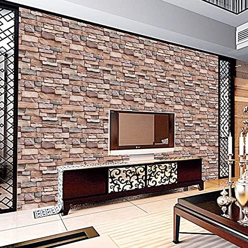 GoGoDecal Brick Wallpaper Peel and Stick - New and Improved 3D Wallpaper for Bedroom - Stone Wallpaper - Removable Wallpaper Stick and Peel - Faux 3D Wall Paper – 17.71” x 118” (1)