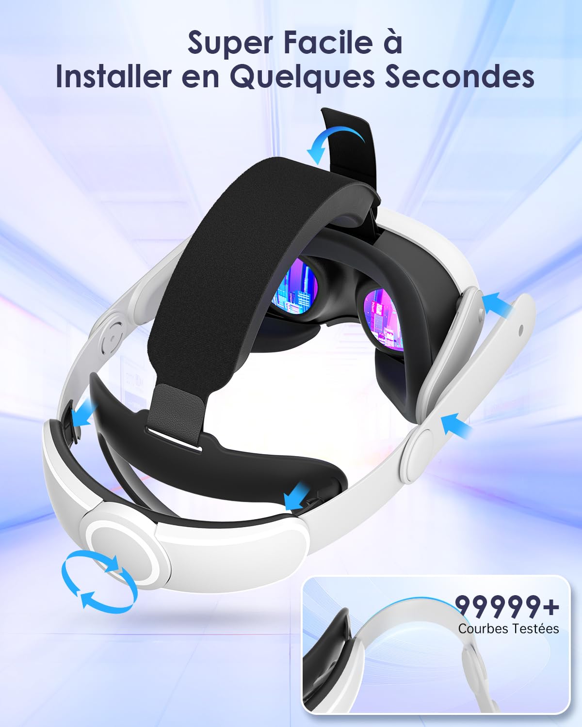 vr Sangle de tête compatible pour Quest 3S pour Quest 3 head strap pour quest 3S/3 Annexes confortables et stables Elite