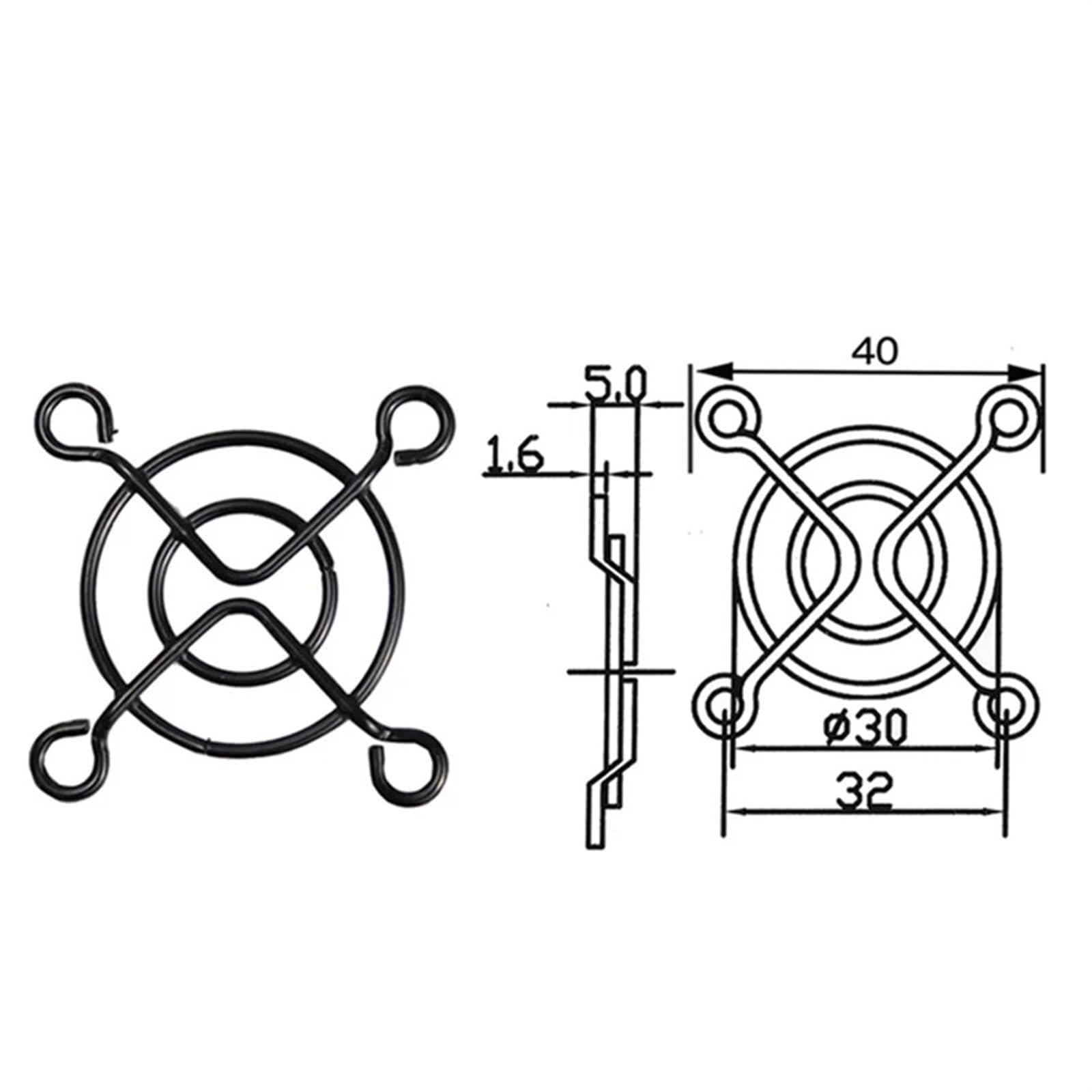 10 Pz 40 MM Nero Metallo Acciaio Ventola Protezione Finger Guard Griglia Net 40X40 MM 4 CM Griglie for ventole