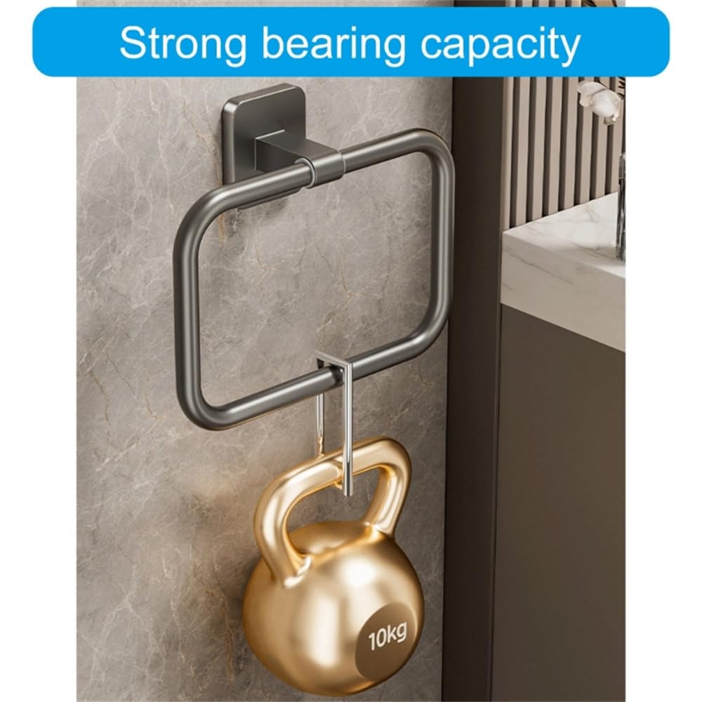 XBTGS Toallero giratorio montado en la pared, accesorios de baño, toallero para baño, toallero para baño, gris pistola, redondo, gris pistola, redondo