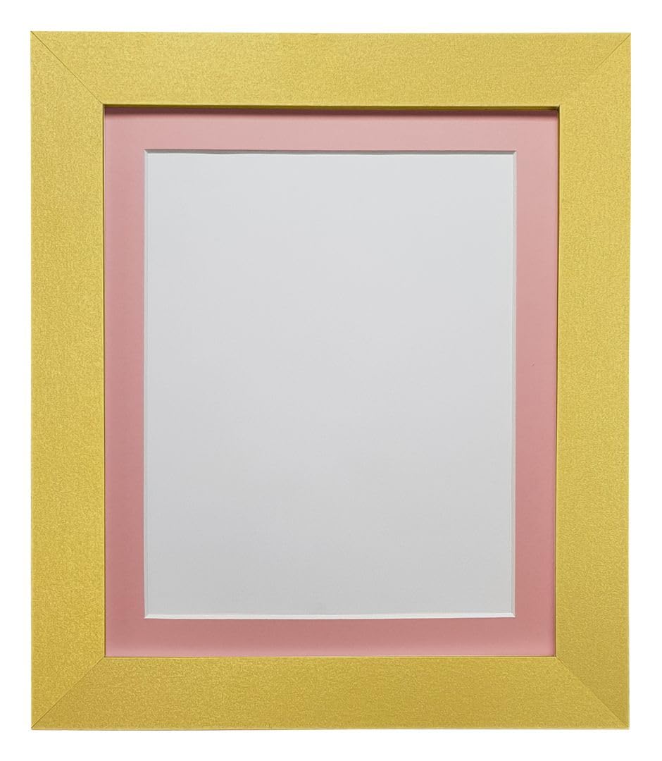 FRAMES BY POST Metro Picture Photo Frame Gold with Pink Mount 30 x 24 Image Size 24 x 18 Inch Plastic Glass โ image 1