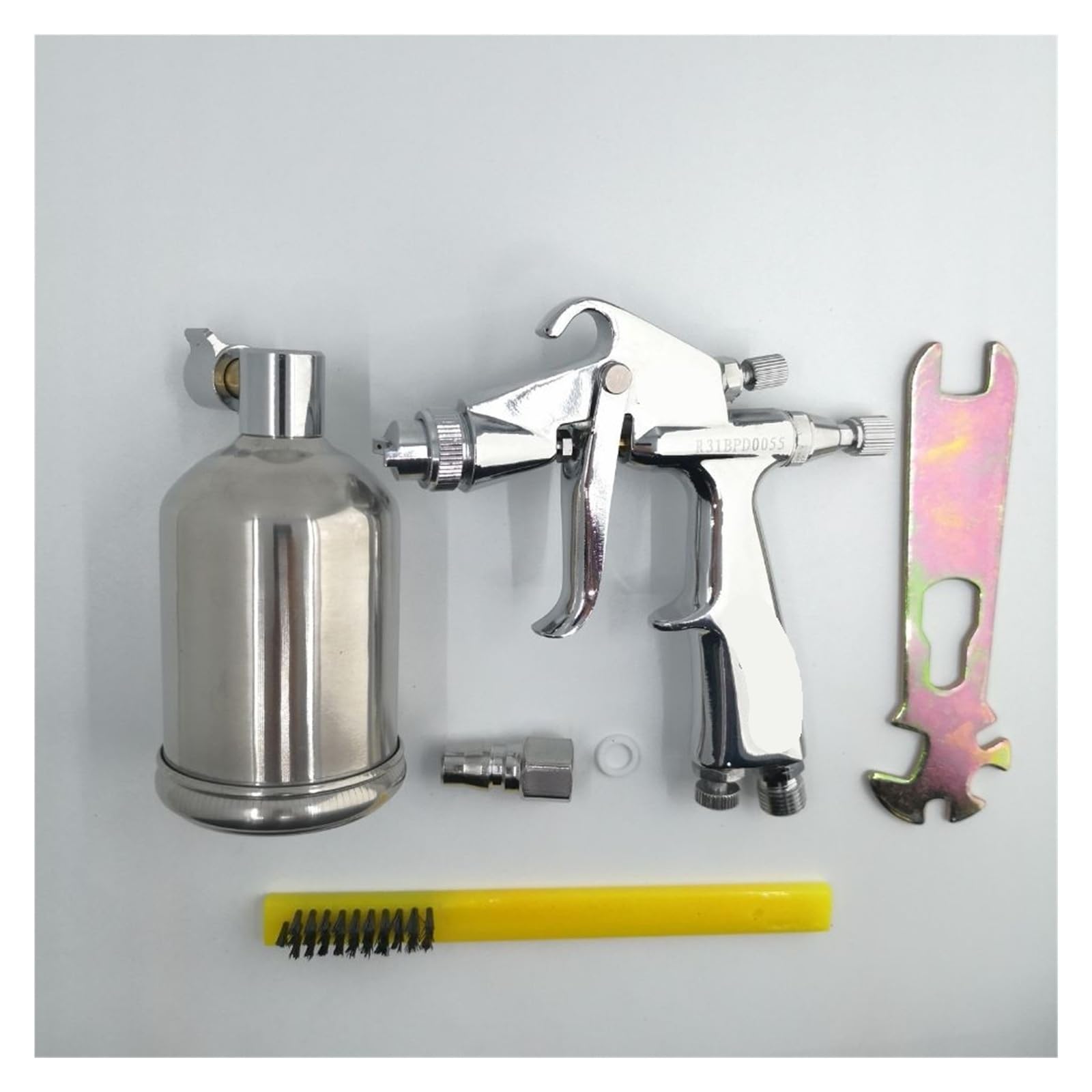 Pulverizador de Pintura, Pistola pulverizadora de aire 0,6 mm, olla acero inoxidable, mini pistola 200 ml