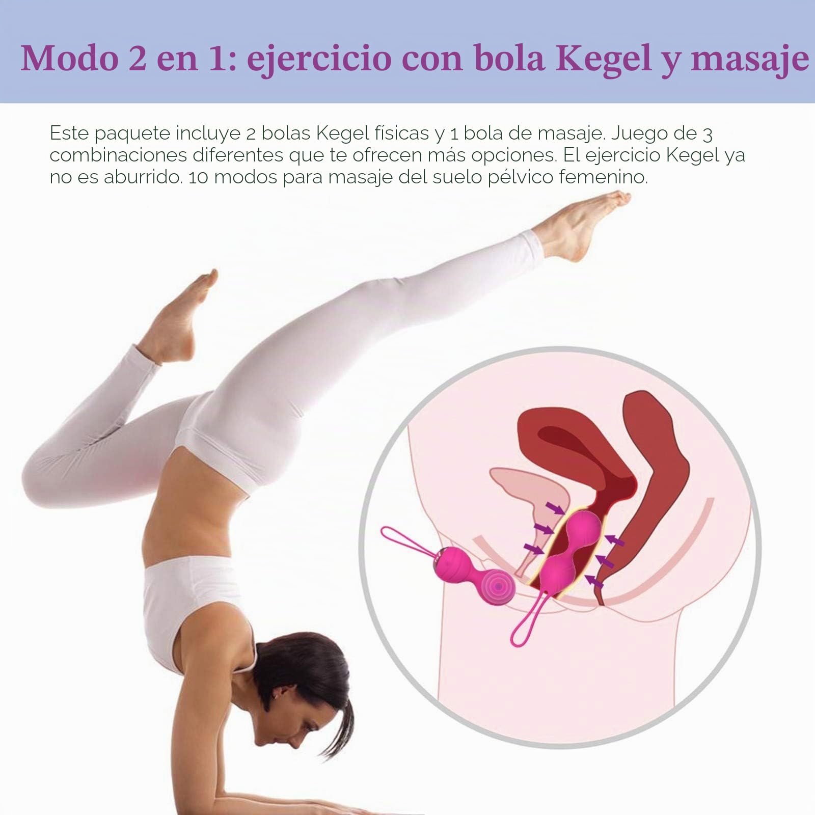 -Sëxúaleş Ṃastuṛbadoṛ Vịbrådoṛ Bolas Chinas de Ŝiliçona, Mãśtừrvầdör de Músculos, para Entrenamiento de Los Músculos Pélvicos Y Control de la Vejiga, Impermeable, Carga Usb, Juĝ