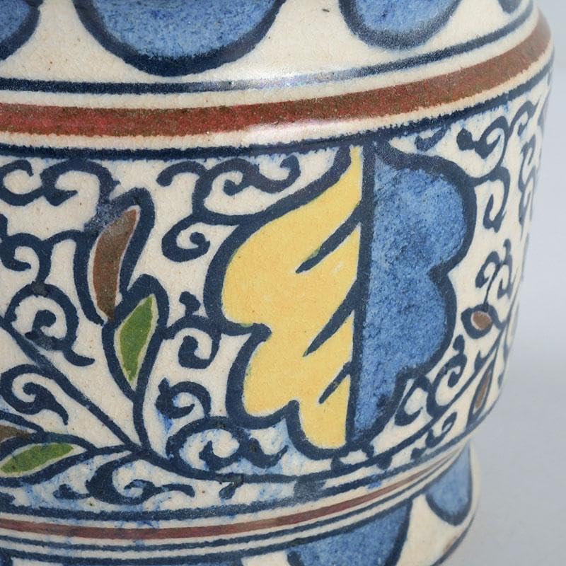 茶道具　膳所焼　陽炎園造　淡海ぜぜ　和蘭陀蔦文　火入　共箱　V　9416 茶道具 膳所焼 陽炎園造 淡海ぜぜ 和蘭陀蔦文 火入