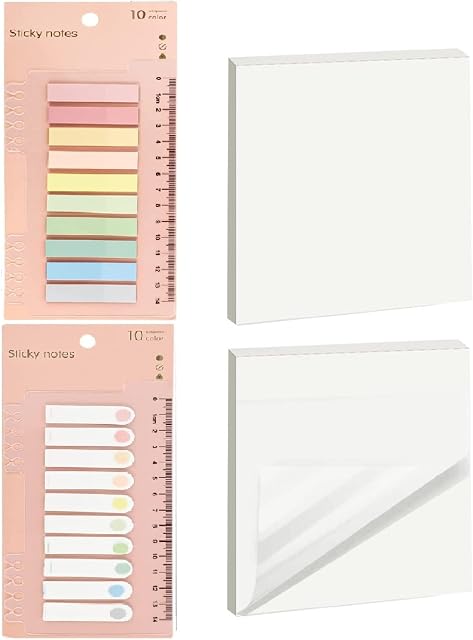 500 Pieces Transparent Sticky Tabs, Clear Book Tabs with Transparent Sticky Notes Tabs, Writable and Repositionable File Self-Stick Note for Reading, School, Office