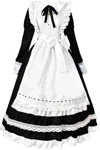 Miniatura 5 de Lpmadey Maid Outfit for Womens Adult Long Sleeve Maidservant Dresses Cosplay Dress Fashion Cute Loli Dress Halloween Costumes