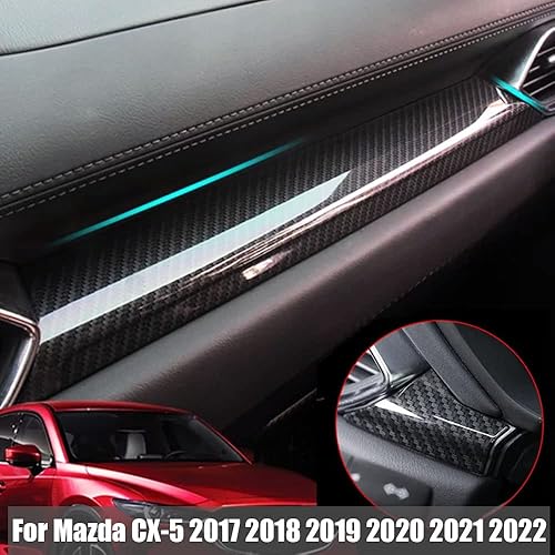 Miniatura 2 de BOYOUS 3 piezas de tablero de tablero de tablero de consola central de fibra de carbono ABS, decoración interior, marco de cubierta de instrumentos,