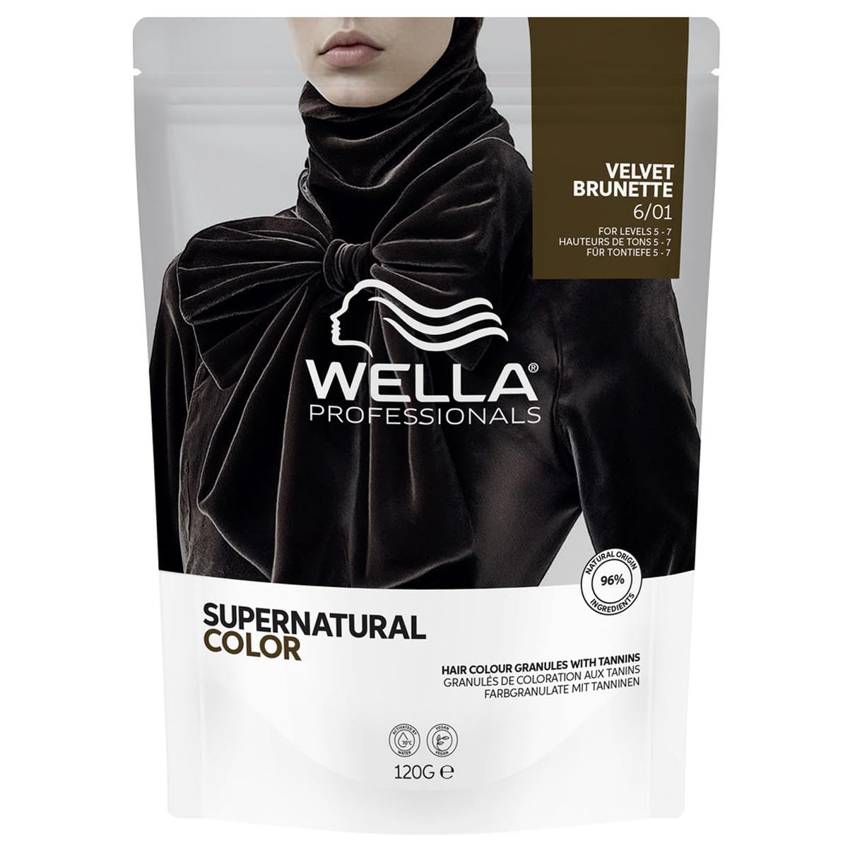 Wella Supernatural Color 6/01 Velvet Brunette 120 g, profesjonalna kolorystyka, naturalny efekt tonalizujący, delikatne krycie i jasne refleksy, naturalny i jednolity efekt