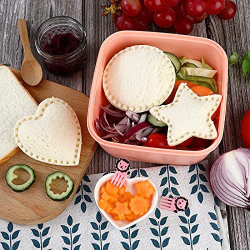 Sandwich Cutter And Sealer,Round Heart Star 3Pcs Shapes Sandwich Decruster Press Mold+8Pcs Stainless Steel Mini Vegetable Cookie Cutters,Bread Sandwich Decruster Pancake Maker Diy For Kids Bento #TOP4