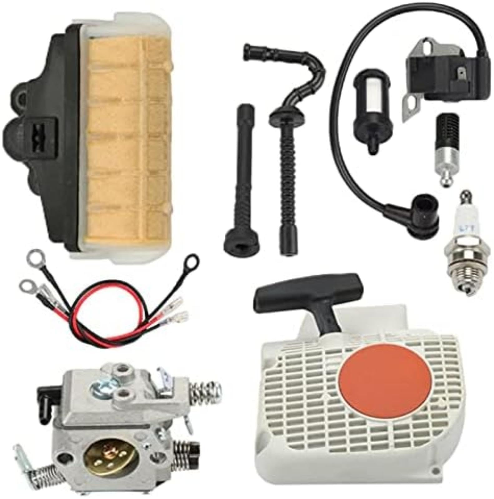 Para bobina de encendido, bujía, Kit de carburador de aire, módulo de arranque de retroceso de circuito de aceite reemplazo de bobina de encendido