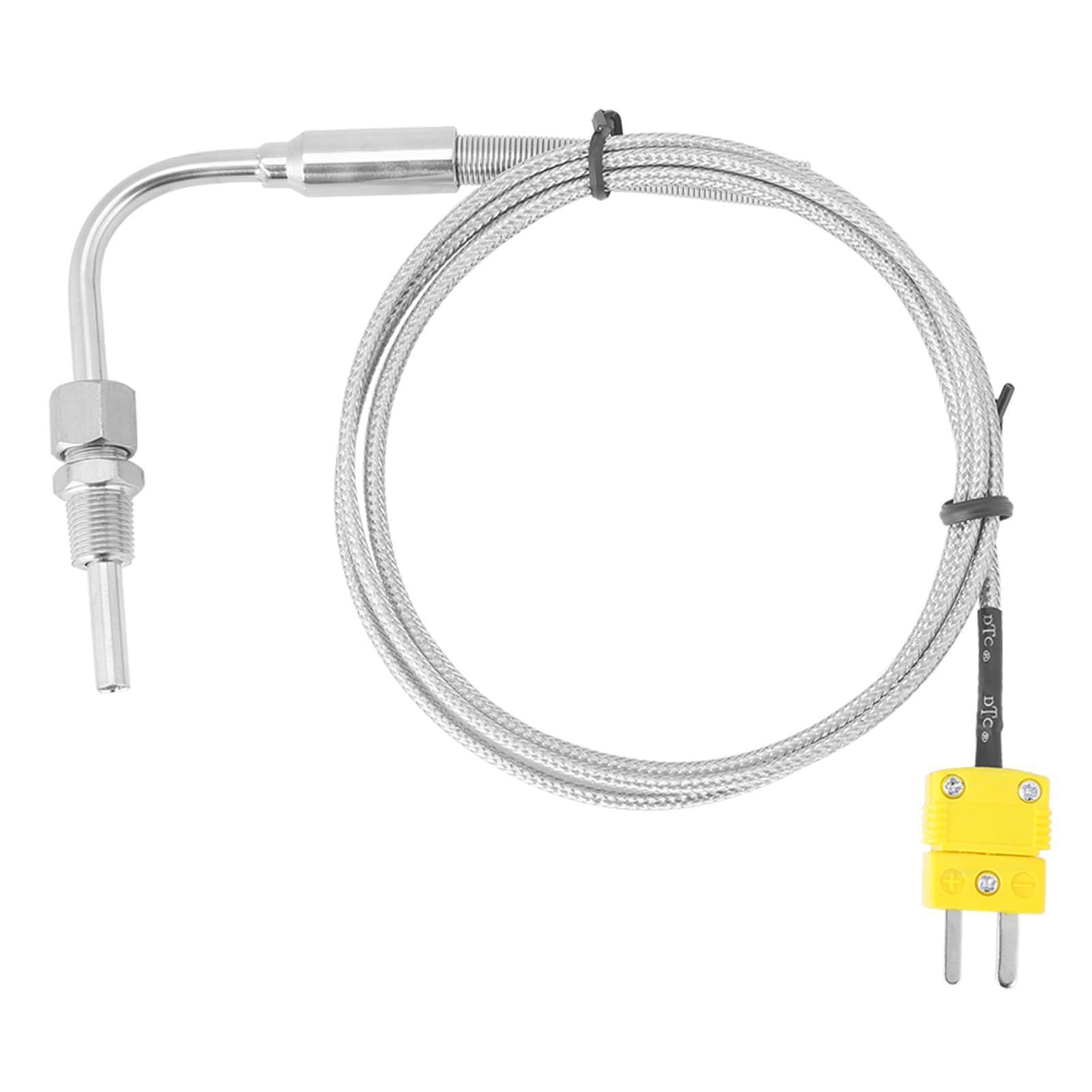 Fafeicy K Type Thermocouple EGT Temperature Sensor Probe Stainless Steel 1/8 Inch PT Thread 0 to 1100℃ with 1m Cable