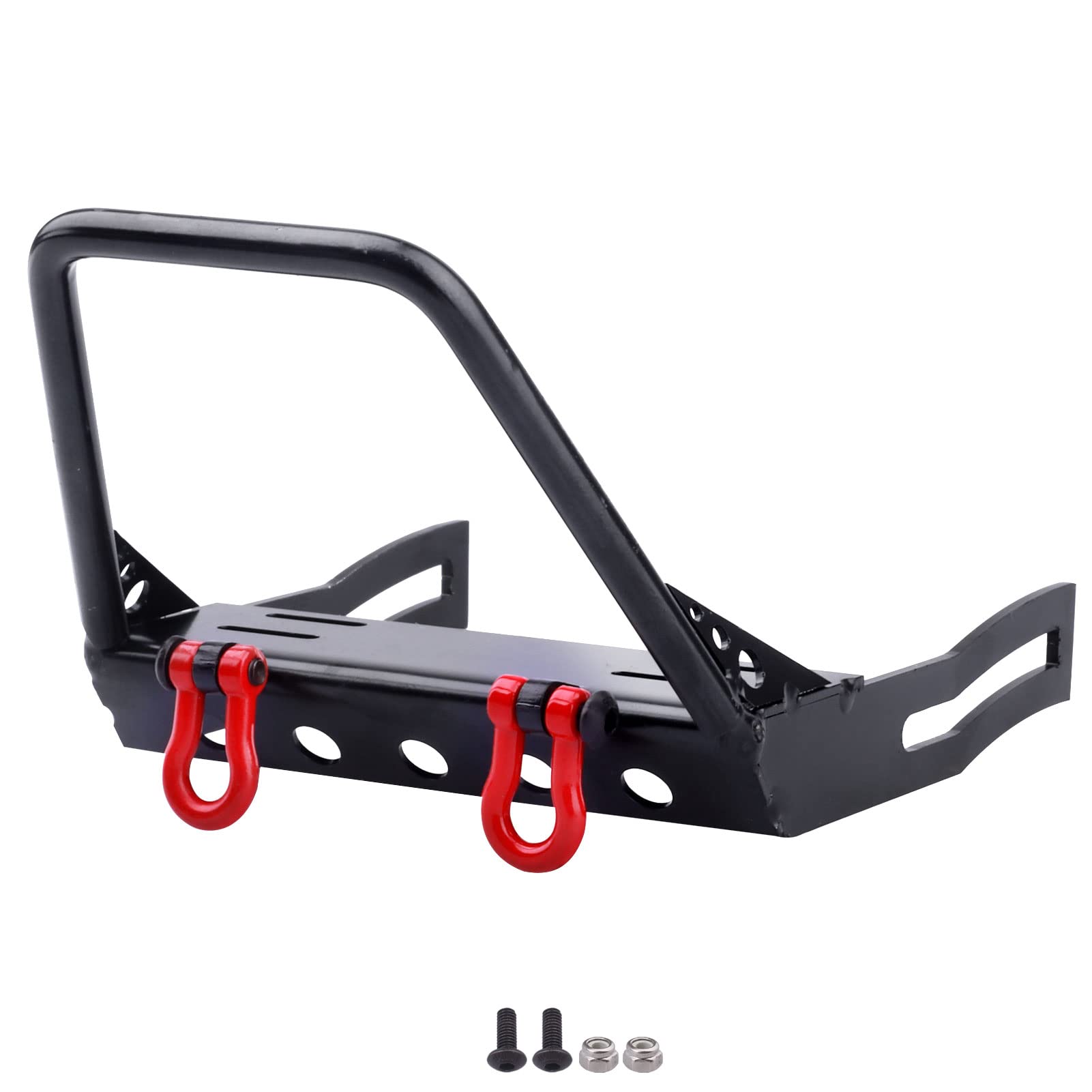 Metal RC Crawler Front Bumper with Winch Mount Shackles for Axial SCX10 & SCX10 II Redcat Gen7 Gen 8 Upgrades (Type A)