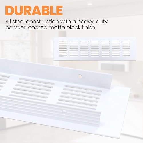 Miniatura 3 de Geesatis Cubierta de rejilla de ventilación de ventilación Soffit 11.811 x 3.150 in  11.8 x 3.1 pulgadas para gabinete, armario de zapatos,