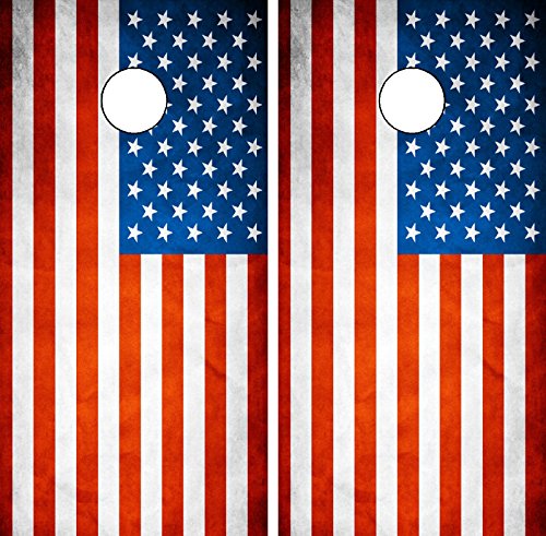 GRAPHIX EXPRESS Cornhole Board Wraps - Wraps for Boards - Cornhole Decals for Boards - Cornhole Vinyl Board Wrap - Skins for Boards - C191 American Flag