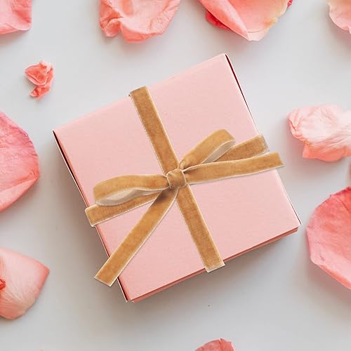 Miniatura 197 de Cinta de terciopelo caqui, cinta de terciopelo dorado vintage de 5/8 pulgadas x 25 yardas, cintas finas para adornos de árbol de Navidad, envoltura