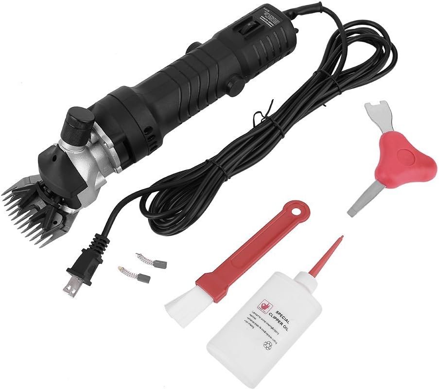 320W Professional Sheep Shears, Electric Shearing Clippers Trimmer Cutter Machine Shaving Fur Wool in Goats, Cattle Other Farm Livestock Pet Grooming Carrying Case (320W, Black)